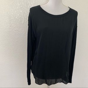 Vince silk long sleeves 2 fabrics top